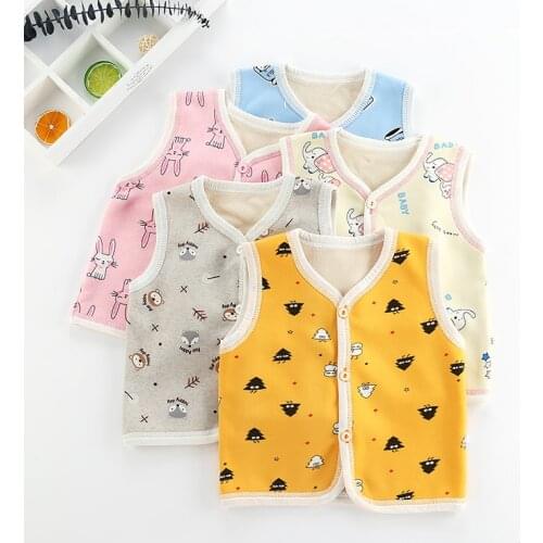 Infant vest winter fleece vest girl baby warm waistcoat toddler boy sleeveless coat cartoon tops bunny cat autumn clothes boys