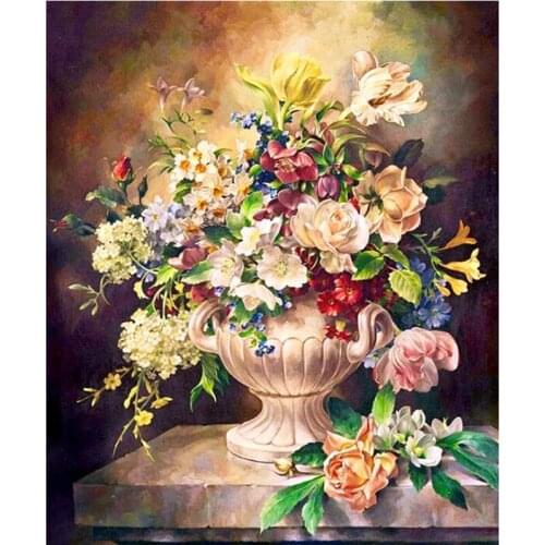 DIY 3D Diamond Painting Cross Stitch Diamond Embroidery Russia Flowers Full Square Mosaic Needlework Decor