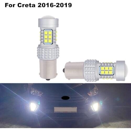 For Creta 2016 2017 2018 2019 2x 1156 3030 30SMD Canbus Error Free White LED DRL Daytime Running light