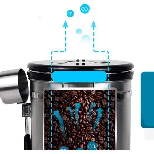 Stainless Steel Airtight Sealed Canister Coffee Flour Sugar Container Holder Can Storage Bottles Jars For Coffee Bean