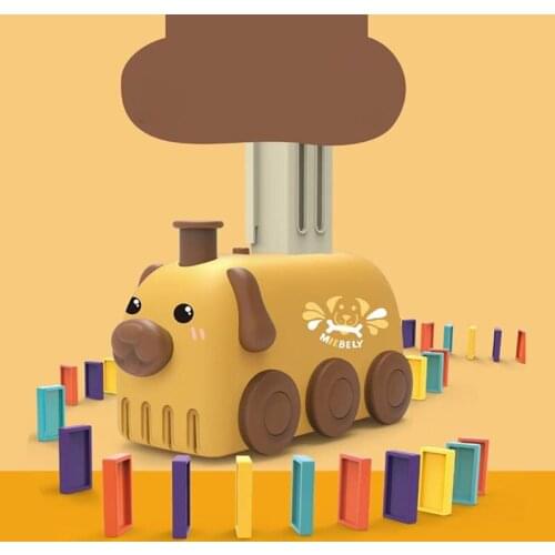 HX5D 1Set Electric Car Domino Block Toy Montessori Block Disassembled Interactive Educational Stacking Block for Baby Age3