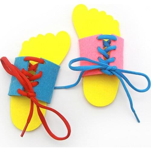 Montessori Toys for Children Early Educational Learning Lacing Shoes Kids Tie Shoelaces Toy Toddler Intelligence Teaching Aids