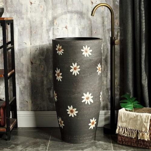 Pedestal basin Ceramic Washbasin Balcony Washbasin Integrated Pillar Basin Floor Washbasin