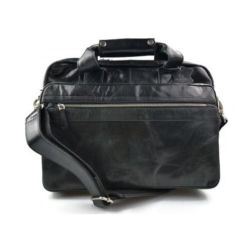Leather shoulder messenger bag ipad laptop black women men notebook bag