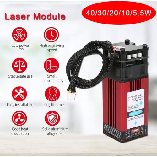 40W Laser Module 450nm Engraving Laser Head High Precision Engraving Metal Wood Acrylic for Laser Engraving Machine CNC Router