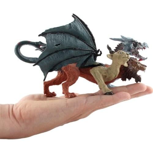 18cm Simulation Dinosaur Model Dragon Chimera Beast Dragon Three Heads PVC kids Collection Toys Gifts