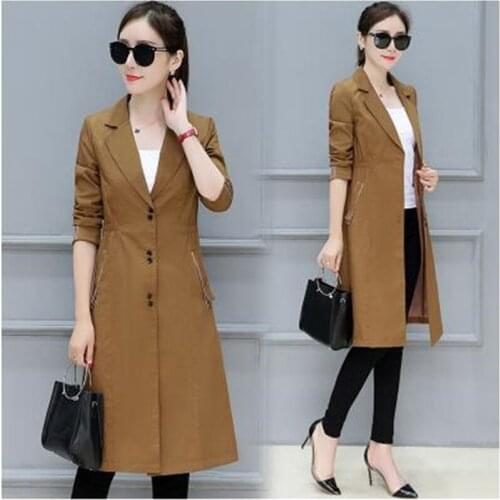 Youth clothing for women trench coat Elegant women blazer Korean fashion clothing Autumn long windbreaker womens fashion thin
