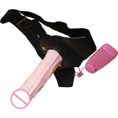 Hot Wearable Simulation Penis 15*4CM Vibration Adjustment Sex Toys Remote Control Penis with Balls for Men Women sy998