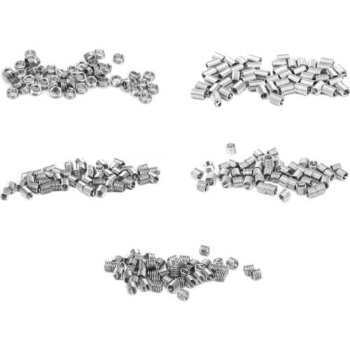 50Pcs Wire Thread Insert Stainless Steel Screw Hole Repairing Trimming Set US Unit 2-56 Thread Protection Set