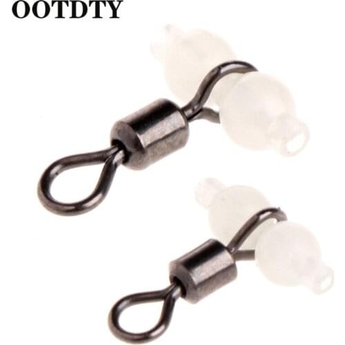 OOTDTY 10Pcs 3 way Luminous Fishing Rolling Swivels Connector Sea Tackle Hook Connector Fishing Swivel