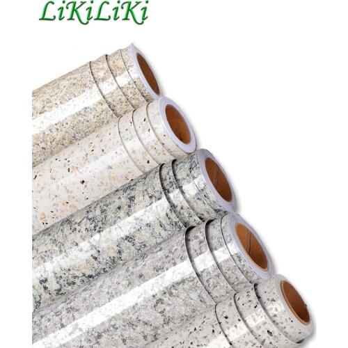 Marble Granite PVC Wallpaper Roll Kitchen Countertop Cabinets Furniture Renovated Wall Stickers Easy To Remove Decorative Film