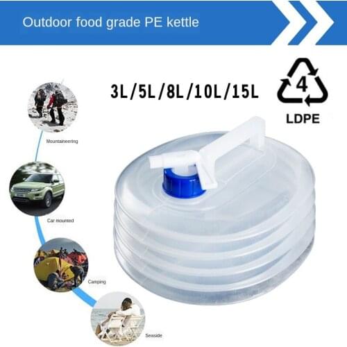 PE Folding Water Shrink Bucket Driving travel Portable Kettle Non-Toxic Environmental Protection Car Camping 3-15L
