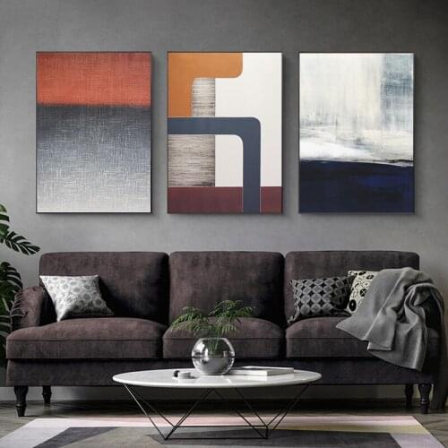 Modern Abstract Creative Personality Orange Graffiti Decoration Nordic Painting Canvas Wall Frameless Picture Poster Room Sofa