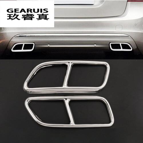 Car styling Trunk Tail Throat Exhaust Pipe For Volvo V60 S60 tail pipe exhaust pipe covers Stickers muffler tip auto accessories