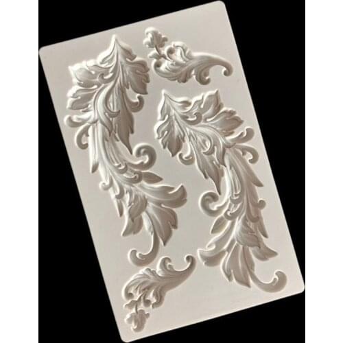 Vintage Relief Flourish Silicone Fondant Mold Sugarcraft Cake Topper Border Decoration Tool Craft Embosser Mould Wedding Baking