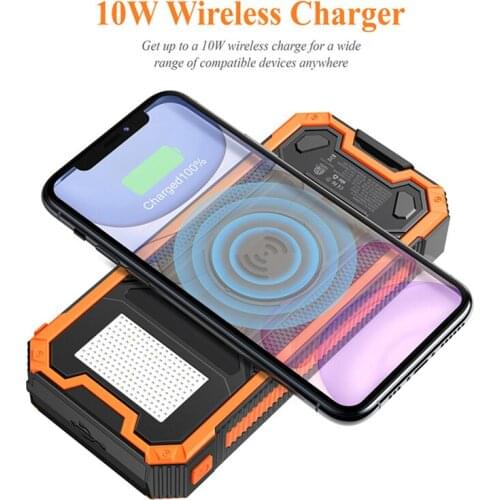 Solar Wireless Power Bank 30000mAh Portable Charger Solar Poverbank External Battery For iPhone Xiaomi Samsung Huawei Powerbank