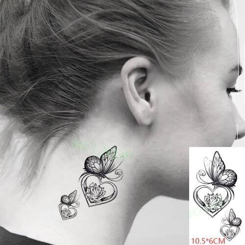 Waterproof Temporary Tattoo Sticker Butterfly Flower Love Heart Pattern Small Body Art Fake Tatto Flash Tatoo for Men Women