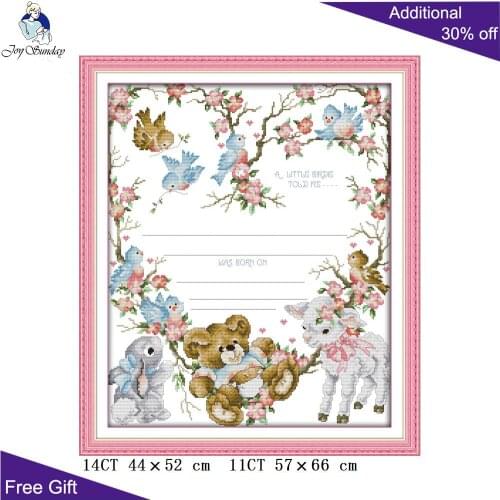 Joy Sunday Birth Baby Cross Stitch K907(3) 14CT 11CT Counted and Stamped Birth Baby Cross Stitch Printed Embroidery Home Decor