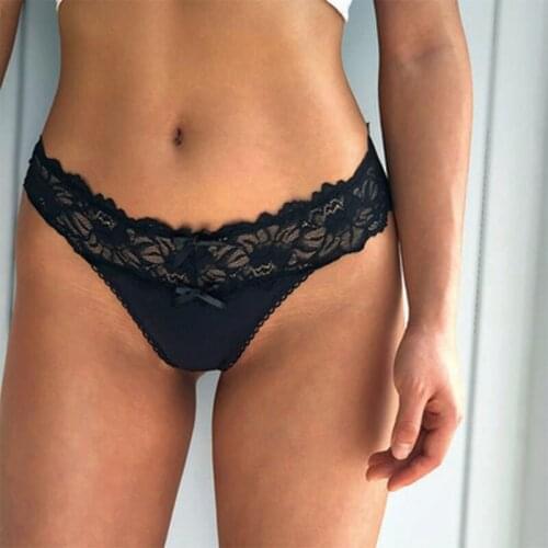 Women Sexy Lace Panties Low-waist Underwear Thong Female G String Breathable Lingerie Temptation Embroidery Intimates