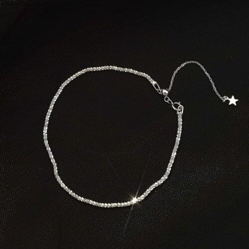 925 Sterling Silver Tassel Star Charm Anklet For Women Wedding Summer Beach Jewelry Accessories SL056