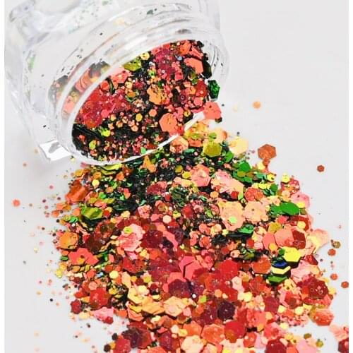 1Set Holographic Flashing Glitter SEQUINS- Shinny Aurora Chameleon Powder Manicure Pigment Nail Art Flake Sequins 12Colors #mt7