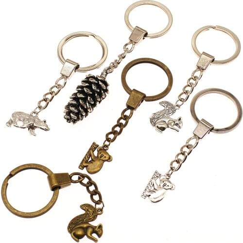 1 Piece Squirrel Bear Animal Keychain Key Chain Keyring DIY Handmade Gifts