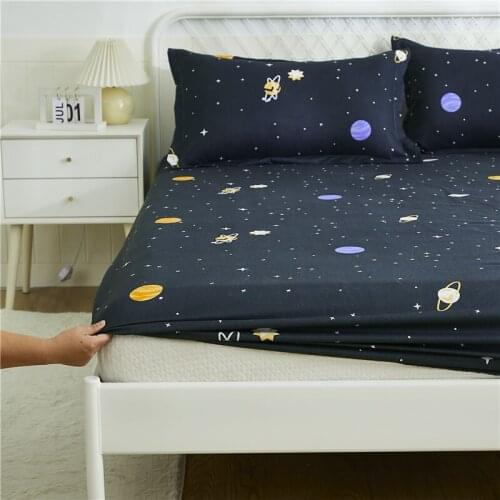 1pc Bed Sheet Mattress Cover Soft Comfortable Printing fitted sheet With Elastic Band(No Pillowcase) 120/150/180*200cm Sheet