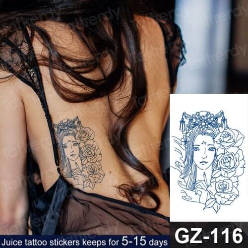 1PC Temporary Tattoo Juick Ink Long Lasting Tattoo Sleeves Back Water Transfer Tatoo Sticker Body Art Sexy Tatoo Girl Beauty