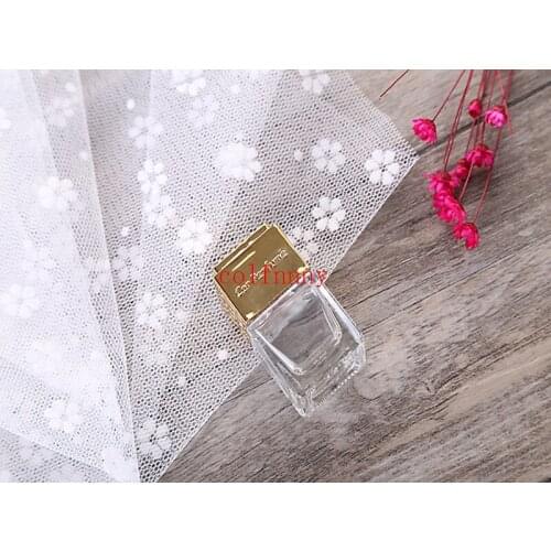200pcs/lot Fast Shipping Refillable Square Bottle with A Cover Car Ornaments Perfume Bottle Glass Empty Bottle