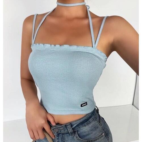 2020 DIY Irregular Lacework Solid Crop Top Women Sweet Superfine Sling Camis Sexy Hollow Lace Tank Top Ropa De Mujer