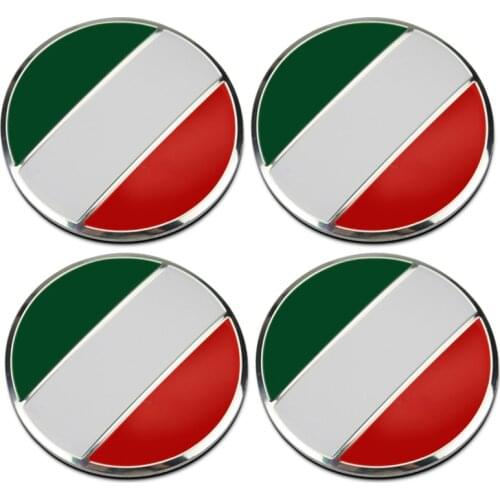 4pcs/set Alloy 56mm Italy Flag Car Wheel Center Hub Caps Sticker Accessories For Mercedes VW Porsche BMW Audi Citroen Skoda Seat