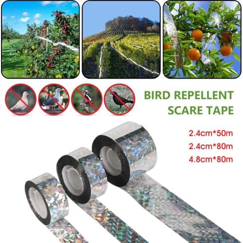 50m/80m Anti Bird Tape Reflective Bird Scare Strips Waterproof Bird Repellent Tape for Woodpecker Pigeon Grackles in Garden