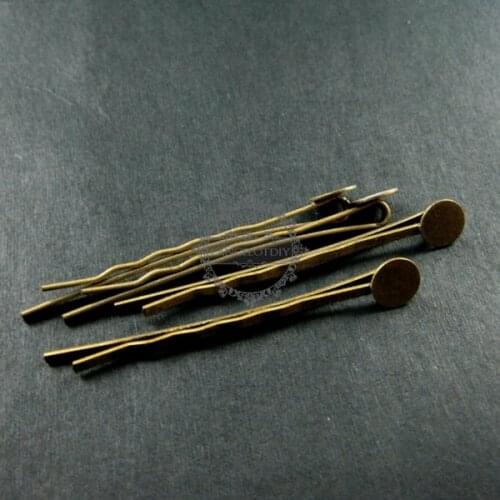 8mm round base simple vintage style bronze DIY bobby pin hair grip DIY supplies 1502017
