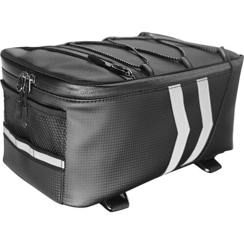 9L Large Capacity Bike Rack Rear Carrier Bag PU Leather Waterproof Motorcycle Tail Tool Bag Car Accessories