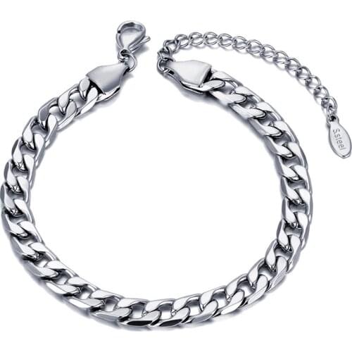 Hiphop/Rock 316L Stainless Steel Big Thick Chain Bracelet For Men Women Punk Link Chain Choker Vintage Bracelet B20174