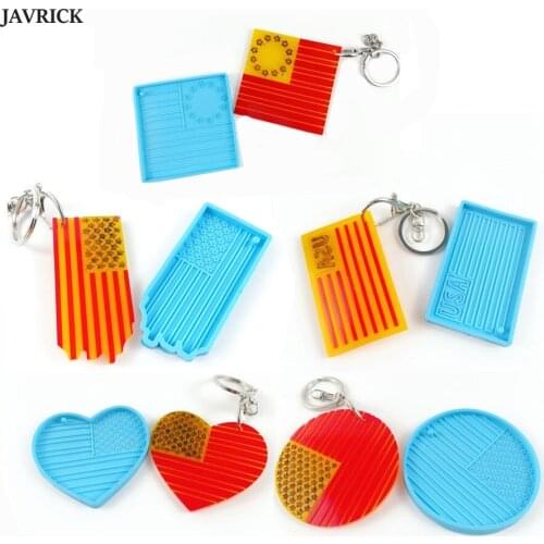 USA Flag Epoxy Resin Molds DIY American US Pendant Silicone Mold Statue of Liberty Independence Keychain Jewelry Making Tools