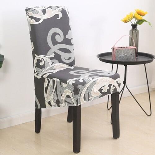 Large Size Printed Chair Cover Big Tilt Chair Covers for Dining Room Kitchen Hotel Wedding Home Office Polyester Spandex Stretch