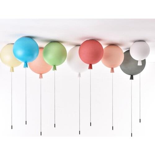 Macaron Color Balloon Ceiling Lamp Cartoon Glass Chandelier for Living Room Dining Room Bedroom Decoration Hanging Lamp