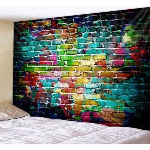 Wooden stone wall decoration tapestry bohemian wall hanging background cloth psychedelic wall camping tent travel mattress