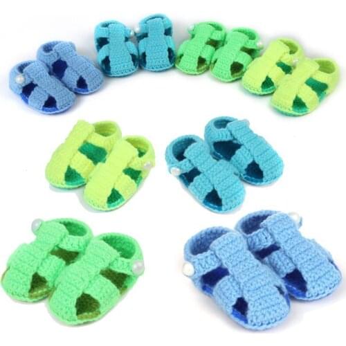 Infant Shoes Casual Crochet Knit Handmade Baby Shoe Soft Sole Crib Shoes 0-3M