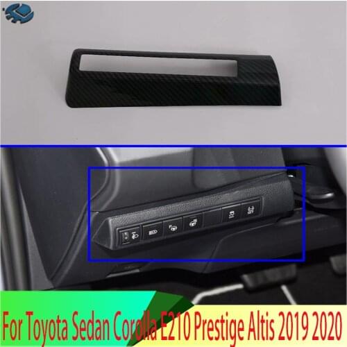 For Toyota Sedan Corolla E210 Prestige Altis 2019 2020 Carbon Fiber Style Head Light Switch Button Control Panel Cover Trim