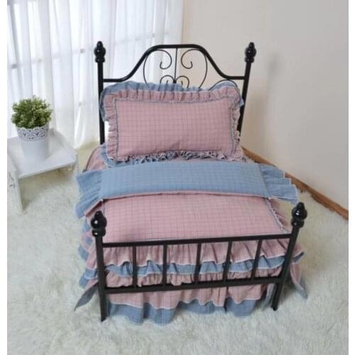 Wrought iron dog bed pet luxury iron bed contains bedding