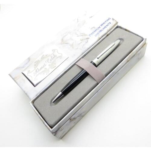Wings Marble T523 Chrome Black Ballpoint Pen | İsme Special Pen | Gift Pen