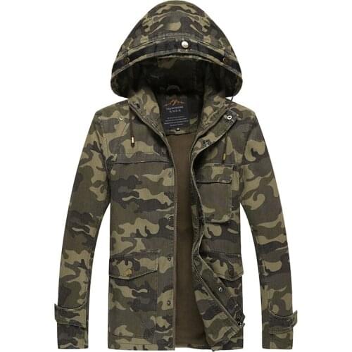 YuWaiJiaRen Spring Autumn Hooded Jacket Men Camouflage Flight Military Pilot Bomber Air Force One Mens Windbreaker Coat