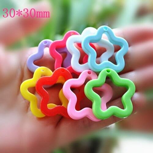 Jewelry Materials For DIY Phone Decoration 32pcs Resin Charms Necklace Pendant Lovely Star