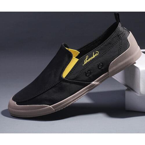 Mens Canvas Shoes Breathable Mens Casual Loafers Pedal Lazy 2021 Summer Mens Casual Sneaker Shoes