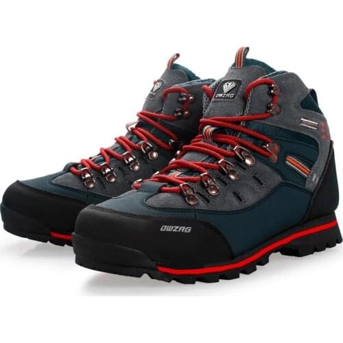 Men Hiking Shoes Waterproof Leather Shoes Climbing & Fishing Boots New Outdoor Sports Trainers High Top Winter Trekking Sneakers