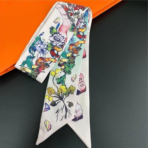 New Tarot Twill 100% Summer Silk Scarf Women Brand Scarf Skinny Hair Bag Scarves Design Wrist Towel Foulard Neckerchief Headband