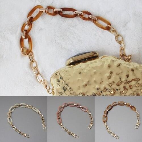 Resin Acrylic Handbag Strap Vintage Shoulder Bag Clutch Chain Detachable Belts Women Purse Chain for Plastic Bag Accessories