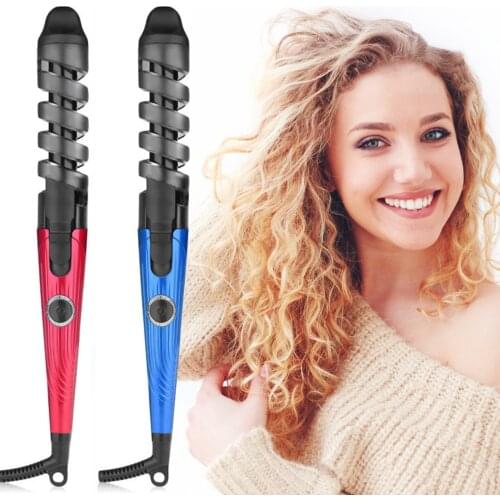 Portable Electric Hair Curler Negative Ions Fast Heating Spiral Hair Curling Wand Roller Hair Styling Tool EU Plug